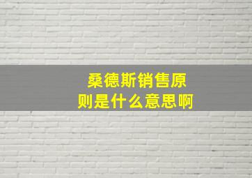 桑德斯销售原则是什么意思啊