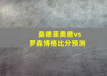 桑德菲奥德vs罗森博格比分预测