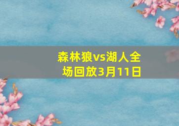 森林狼vs湖人全场回放3月11日