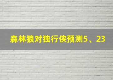 森林狼对独行侠预测5、23