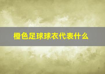 橙色足球球衣代表什么