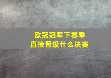 欧冠冠军下赛季直接晋级什么决赛