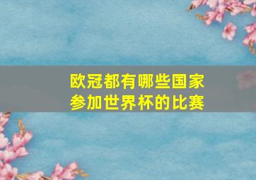 欧冠都有哪些国家参加世界杯的比赛