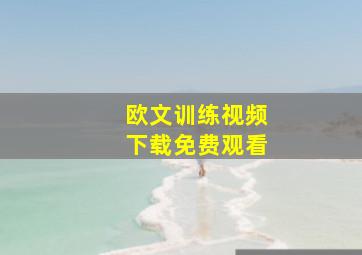 欧文训练视频下载免费观看