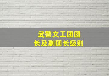 武警文工团团长及副团长级别