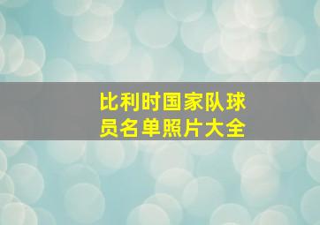 比利时国家队球员名单照片大全