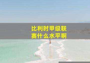 比利时甲级联赛什么水平啊