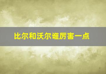 比尔和沃尔谁厉害一点