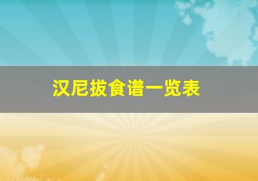 汉尼拔食谱一览表