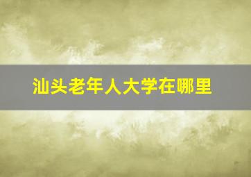 汕头老年人大学在哪里