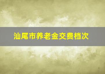 汕尾市养老金交费档次