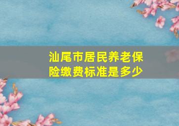 汕尾市居民养老保险缴费标准是多少