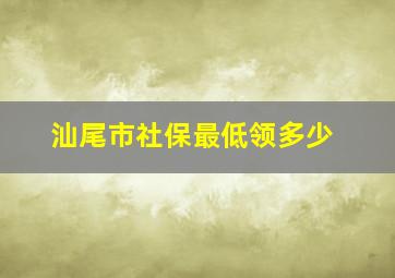 汕尾市社保最低领多少