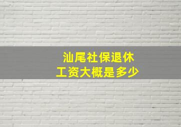 汕尾社保退休工资大概是多少