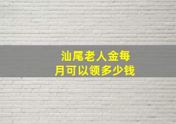 汕尾老人金每月可以领多少钱