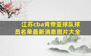 江苏cba肯帝亚球队球员名单最新消息图片大全