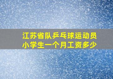 江苏省队乒乓球运动员小学生一个月工资多少