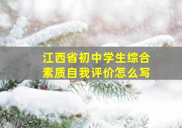 江西省初中学生综合素质自我评价怎么写