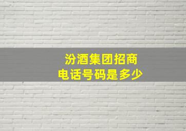 汾酒集团招商电话号码是多少