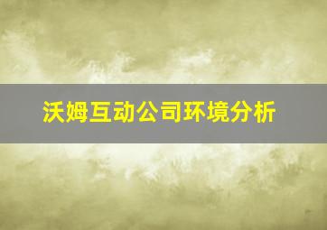 沃姆互动公司环境分析