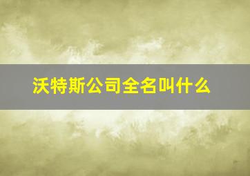 沃特斯公司全名叫什么