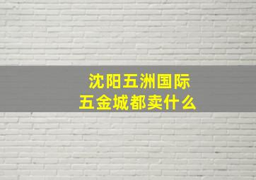 沈阳五洲国际五金城都卖什么