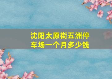 沈阳太原街五洲停车场一个月多少钱