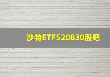 沙特ETF520830股吧