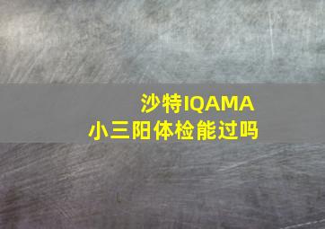 沙特IQAMA小三阳体检能过吗