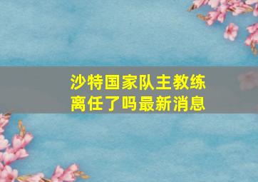 沙特国家队主教练离任了吗最新消息