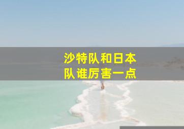 沙特队和日本队谁厉害一点