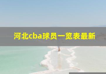 河北cba球员一览表最新