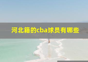 河北籍的cba球员有哪些