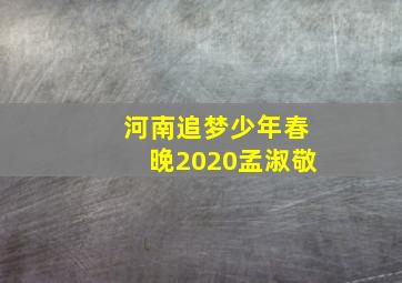 河南追梦少年春晚2020孟淑敬