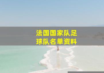 法国国家队足球队名单资料