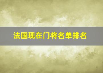 法国现在门将名单排名