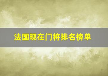 法国现在门将排名榜单