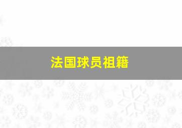 法国球员祖籍