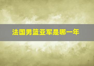 法国男篮亚军是哪一年