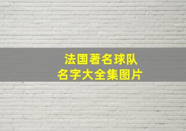 法国著名球队名字大全集图片