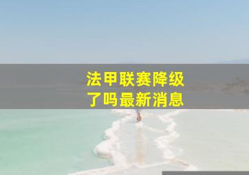 法甲联赛降级了吗最新消息