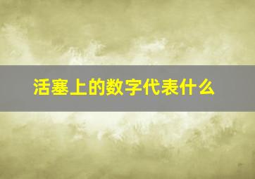 活塞上的数字代表什么