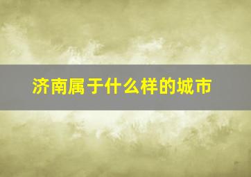 济南属于什么样的城市