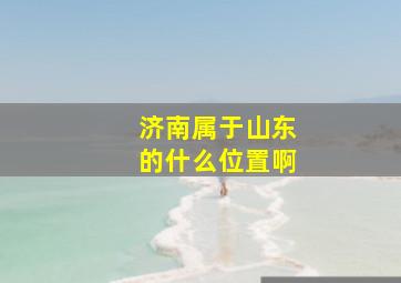 济南属于山东的什么位置啊