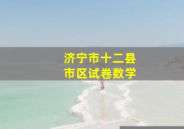 济宁市十二县市区试卷数学