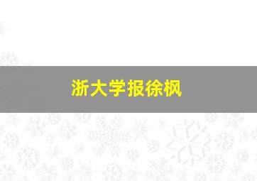 浙大学报徐枫