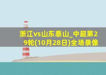 浙江vs山东泰山_中超第29轮(10月28日)全场录像