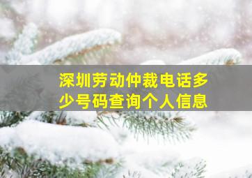 深圳劳动仲裁电话多少号码查询个人信息