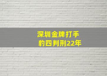 深圳金牌打手豹四判刑22年