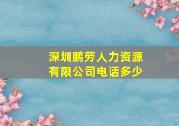 深圳鹏劳人力资源有限公司电话多少